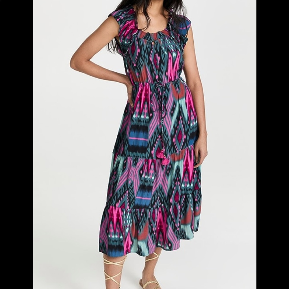 Figue Boho Ikat Printed Midi Dress